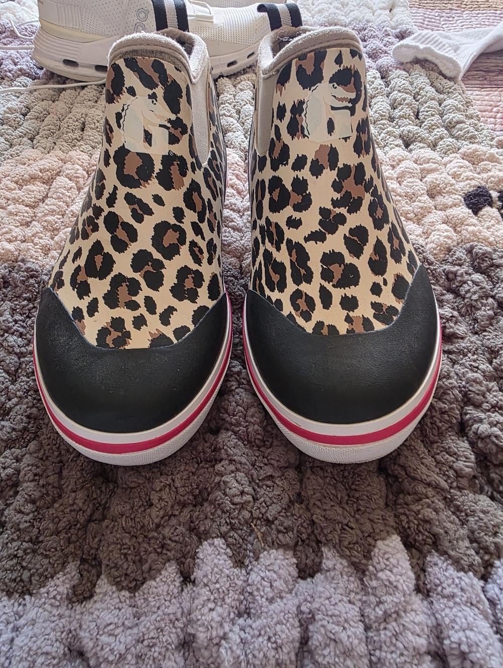 GATOR WADER  BOOTS. Leopard-Print Slip-On Rain Boots for Women - Black & Brown